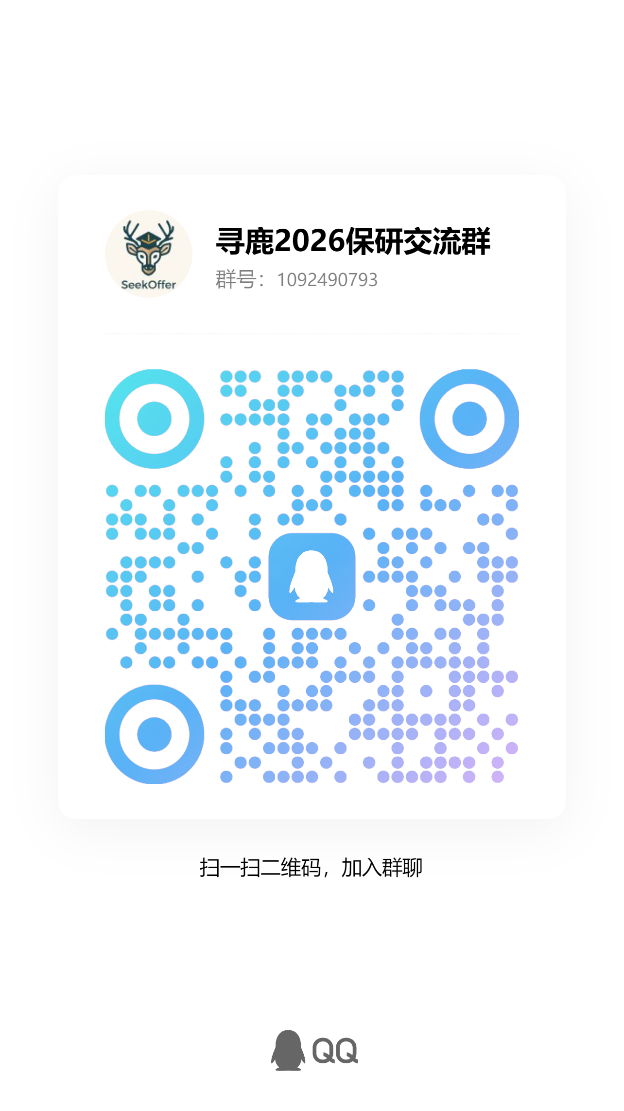 寻鹿2026保研交流群二维码